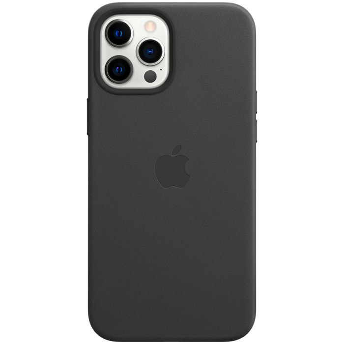 Чехол Apple MagSafe для iPhone 12 Pro Max, кожа, чёрный (MHKM3)