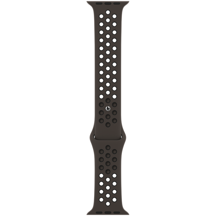 Спортивный ремешок Nike для Apple Watch 44 мм, тёмный металл/чёрный (MJ6M3)