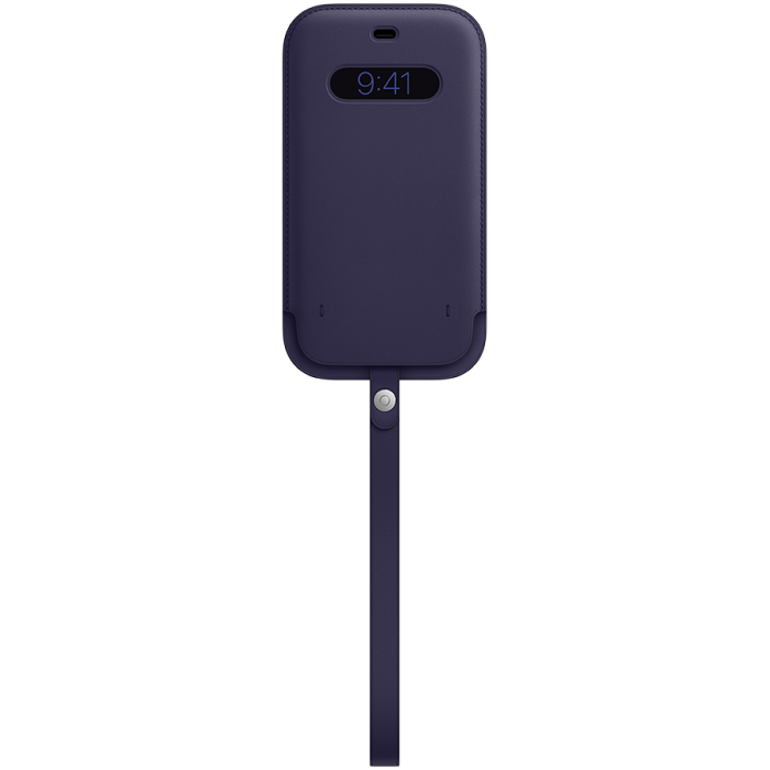 Чехол-конверт Apple для iPhone 12 Pro Max, кожа, тёмно-фиолетовый (MK0D3)