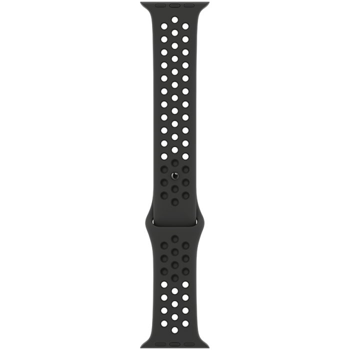 Спортивный ремешок Nike для Apple Watch 45 мм, антрацитовый/чёрный (ML883)