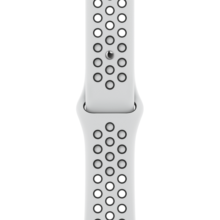 Спортивный ремешок Nike для Apple Watch 45 мм, чистая платина/чёрный (ML893)