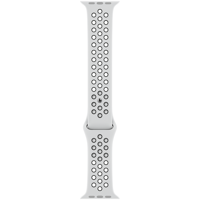 Спортивный ремешок Nike для Apple Watch 45 мм, чистая платина/чёрный (ML893)