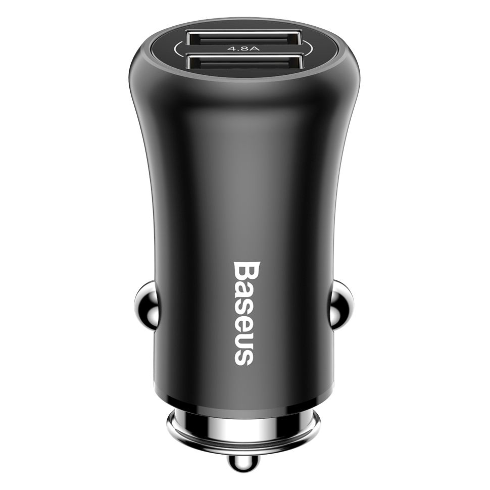 Автомобильное зарядное устройство Baseus Gentleman 4.8A Dual-USB, чёрный (CCALL-GB01)